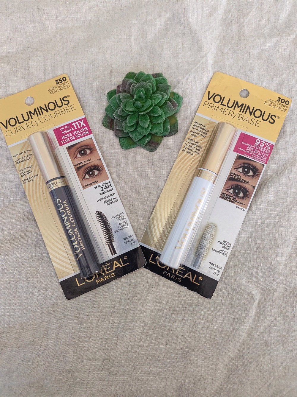 🌸 L’Oréal Voluminous Curved Mascara Black Brown + Lash Primer Duo NWT